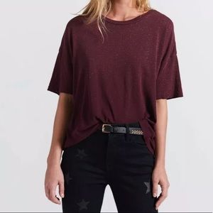 Current/Elliott Distressed Sparkle Roadie T Shirt